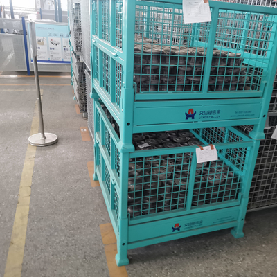 Industrial Storage Cage Metal Folding Storage Box Wire Mesh Container Wholesale