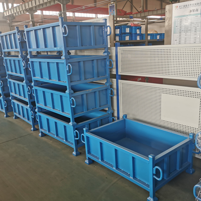 Customized  Turnover Box Foldable Steel Wire Storage Cage Metal Box  For Warehouse Storage
