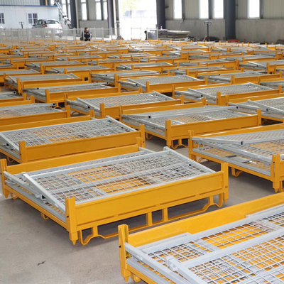 Sturdy And Durable Metal Pallet Box Steel Bulk Bins Industrial Storage Box  For Sale