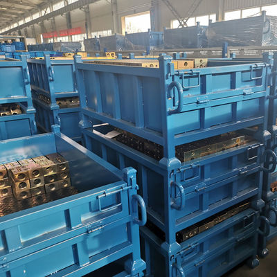Customized Stackable Folding Steel Pallet Box Grid Material Box Industrial Storage Box  For Sale