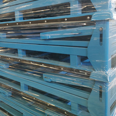 Customized Stackable Folding Steel Pallet Box Grid Material Box Industrial Storage Box  For Sale