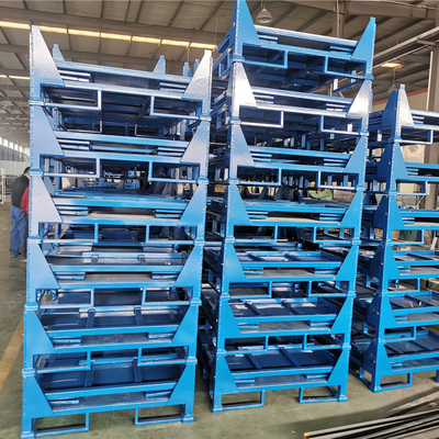 Customized Warehouse Industrial Heavy Duty Durable Metal Box Stack Collapsible  Grid Material Box